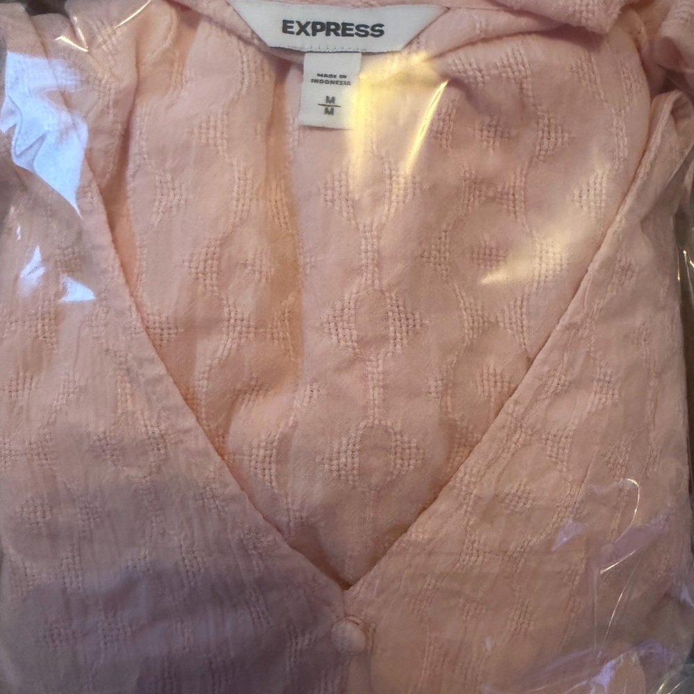Express Pink Ruffle Sleeve Blouse - Picture 6 of 6
